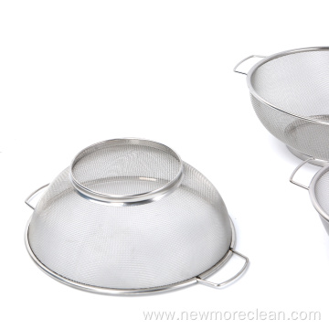 Stainless Steel Colander With Handle Food Strainer Basket